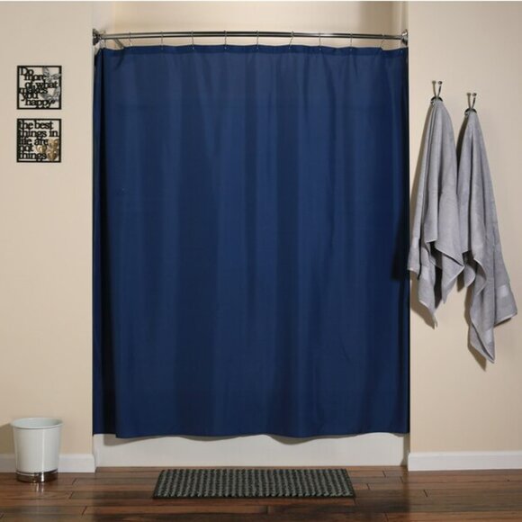 4/$20 - Solid Polyester Shower Liner in Sapphire I 72-in L - Picture 4 of 7